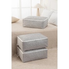 Rek Home 3 Adet Yaprak Desenli Hurç Büyük Boy Eşya Saklama Kutusu 62 x 46 x 22 cm