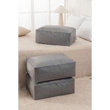 Rek Home 3 Adet Balıksırtı Desenli Büyük Boy Baza Altı Yastık Yorgan Kazak Hurcu 62 x 46 x 22