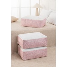 Rek Home 3 Adet Home Sweet Home Baskılı Büyük Boy Baza Altı Yastık Yorgan Kazak Hurcu 62 x 46 x 22