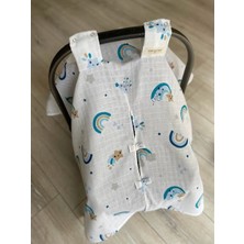 Mavi Gökkuşak Yıldız Müslin Puset Örtüsü