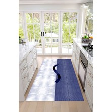 Napoli Home Dijital Baskılı Sade Desen Yıkanabilir Kaymaz Yolluk Salon Mutfak Halısı, Mutfak-96-Lila,