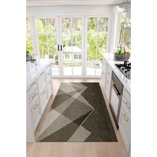 Napoli Home Dijital Baskılı Sade Dekoratif Yıkanabilir Kaymaz Yolluk Salon Mutfak Halısı, Mutfak-97-Bej,