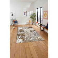 Napoli Home Baskılı Patchwork Sade Modern Yıkanabilir Kaymaz Yolluk Mutfak Salon Halısı, Patchwork-30-Bej,