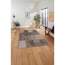 Napoli Home Baskılı Patchwork Dekoratif Yıkanabilir Kaymaz Yolluk Mutfak Salon Halısı, Patchwork-36-Vizon,