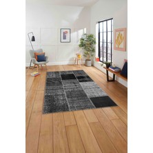 Napoli Home Baskılı Patchwork Etnik Görünümlü Yıkanabilir Kaymaz Yolluk Mutfak Salon Halısı, Patchwork-39-Gri,