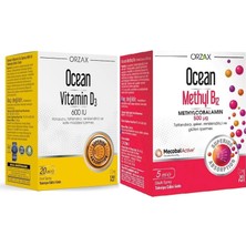 Orzax Ocean Vitamin D3 600 Lu Sprey 20 Ml+Orzax Ocean 500 Μg Methyl B12 Sprey 5 ml