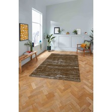 Napoli Home Dijital Baskılı Sade Düz Model Yıkanabilir Kaymaz Yolluk Mutfak Salon Halısı, Sade-67-Kahve,