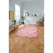 Napoli Home Dijital Baskılı Sade Dörtgen Çizgili Yıkanabilir Kaymaz Yolluk Mutfak Salon Halısı, Sade-52-Bordo,