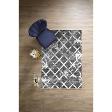 Napoli Home Dijital Baskılı Sade Kilim Desenli Yıkanabilir Kaymaz Yolluk Mutfak Salon Halısı, Sade-54-Gri,