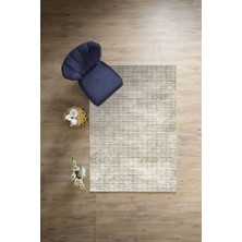 Napoli Home Dijital Baskılı Sade Kare Motifli Yıkanabilir Kaymaz Yolluk Mutfak Salon Halısı, Sade-72-Bej,