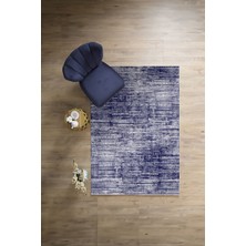 Napoli Home Dijital Baskılı Sade Düz Dekoratif Yıkanabilir Kaymaz Yolluk Mutfak Salon Halısı, Sade-83-Lacivert,