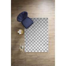 Napoli Home Dijital Sade Kare Çizgi Desenli Yıkanabilir Kaymaz Yolluk Mutfak Salon Halısı, Sade-58-Gri,