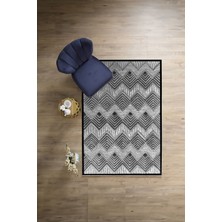 Napoli Home Dijital Baskılı Sade Kilim Desenli Yıkanabilir Kaymaz Yolluk Mutfak Salon Halısı, Sade-87-Gri,