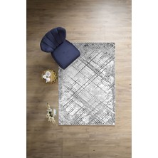 Napoli Home Dijital Sade Dekoratif Model Yıkanabilir Kaymaz Yolluk Mutfak Salon Halısı, Sade-79-Gri,