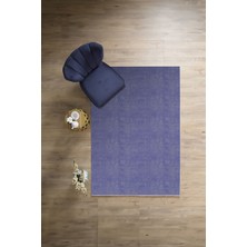 Napoli Home Dijital Baskılı Sade Klasik Modern Yıkanabilir Kaymaz Yolluk Mutfak Salon Halısı, Sade-109-Mor,