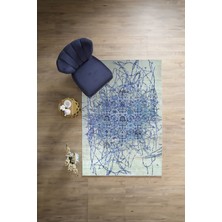 Napoli Home Dijital Baskılı Sade Akrilik Desen Yıkanabilir Kaymaz Yolluk Mutfak Salon Halısı, Sade-59-Mavi,