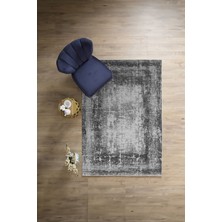 Napoli Home Dijital Baskılı Sade Çerçeveli Desen Yıkanabilir Kaymaz Yolluk Mutfak Salon Halısı, Sade-62-Gri,