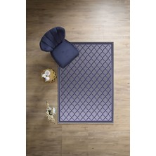 Napoli Home Dijital Sade Çerçeveli Kupa Desen Yıkanabilir Kaymaz Yolluk Mutfak Salon Halısı, Sade-91-Mavi,