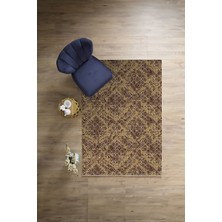 Napoli Home Dijital Baskılı Sade Vektörel Model Yıkanabilir Kaymaz Yolluk Mutfak Salon Halısı, Sade-89-Kahve,