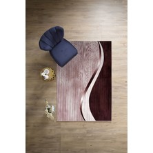 Napoli Home Dijital Baskılı Sade Iki Renk Model Yıkanabilir Kaymaz Yolluk Mutfak Salon Halısı, Sade-78-Bordo,