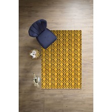 Napoli Home Dijital Baskılı Sade Dörtgen Model Yıkanabilir Kaymaz Yolluk Mutfak Salon Halısı, Sade-93-Sarı,