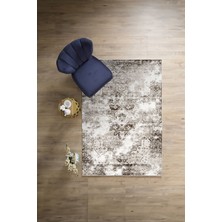 Napoli Home Dijital Sade Akriliik Desenli Yıkanabilir Kaymaz Yolluk Mutfak Salon Halısı, Sade-64-Kahve,