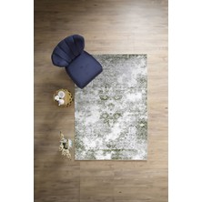 Napoli Home Dijital Sade Akriliik Desenli Yıkanabilir Kaymaz Yolluk Mutfak Salon Halısı, Sade-64-Yeşil,