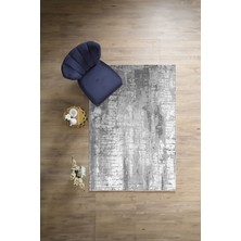 Napoli Home Dijital Baskılı Sade Çizgi Efektli Yıkanabilir Kaymaz Yolluk Mutfak Salon Halısı, Sade-80-Gri,