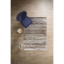 Napoli Home Dijital Sade Modern Geçişli Desen Yıkanabilir Kaymaz Yolluk Mutfak Salon Halısı, Sade-102-Kahve,