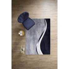 Napoli Home Dijital Baskılı Sade Iki Renk Model Yıkanabilir Kaymaz Yolluk Mutfak Salon Halısı, Sade-78-Lacivert,