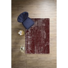 Napoli Home Dijital Baskılı Sade Çizgi Efektli Yıkanabilir Kaymaz Yolluk Mutfak Salon Halısı, Sade-80-Bordo,