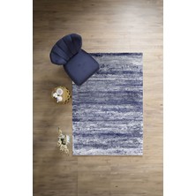 Napoli Home Dijital Sade Modern Geçişli Desen Yıkanabilir Kaymaz Yolluk Mutfak Salon Halısı, Sade-102-Lacivert,
