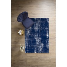 Napoli Home Dijital Baskılı Sade Desen Yıkanabilir Kaymaz Yolluk Mutfak Salon Halısı, Sade-71-Lacivert,