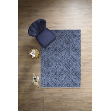 Napoli Home Dijital Baskılı Sade Vektörel Model Yıkanabilir Kaymaz Yolluk Mutfak Salon Halısı, Sade-89-Lacivert,