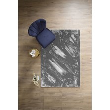 Napoli Home Dijital Baskılı Sade Modern Desenli Yıkanabilir Kaymaz Yolluk Mutfak Salon Halısı, Sade-104-Gri,