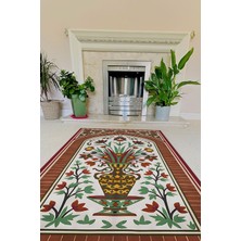 Napoli Home Dijital Baskılı Kaymaz Taban Yıkanabilir  Çeyizlik Namazlık Seccade, Seccade-59-Kırmızı,