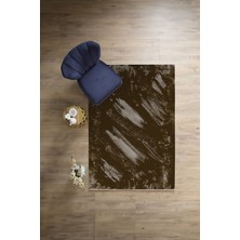 Napoli Home Dijital Baskılı Sade Modern Desenli Yıkanabilir Kaymaz Yolluk Mutfak Salon Halısı, Sade-104-Kahve,