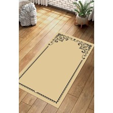 Napoli Home Dijital Baskılı Kaymaz Taban Yıkanabilir Hediyelik Çeyizlik Namazlık Seccade, Seccade-68-Bej,