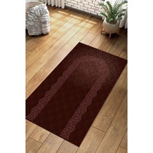 Napoli Home Dijital Baskılı Kaymaz Taban Yıkanabilir Çeyizlik Namazlık Seccade, Seccade-69-Bordo,