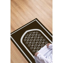 Napoli Home Dijital Baskılı Kaymaz Taban Yıkanabilir Hediyelik Çeyizlik Namazlık Seccade, Seccade-81-Kahve,