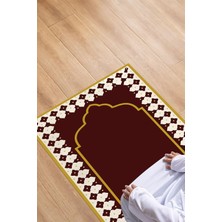 Napoli Home Dijital Baskılı Kaymaz Taban Yıkanabilir Hediyelik Çeyizlik Namazlık Seccade, Seccade-82-Bordo,