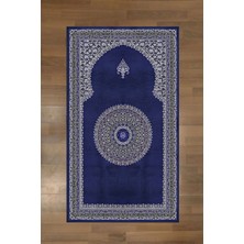 Napoli Home Dijital Baskılı Kaymaz Taban Yıkanabilir Hediyelik Çeyizlik Namazlık Seccade, Seccade-86-Mavi,