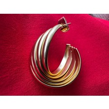 Aytun Çoklu Görünümlü Gold Halka Küpe