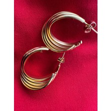Aytun Çoklu Görünümlü Gold Halka Küpe