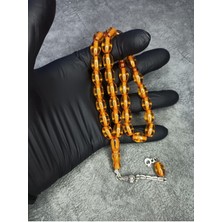 Mos Tesbih Üst Düzey Sarı Ateş Kehribar Tesbih