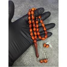 Mos Tesbih Imamesi Oyma Işçilikli Üst Düzey Toz Kehribar Tesbih