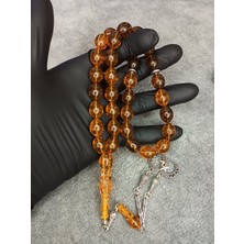 Mos Tesbih Büyük Boy Toprak Fosilli Toz Kehribar Tesbih