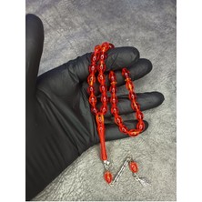 Mos Tesbih Arpa Kesim Hareli Toz Kehribar Tesbih