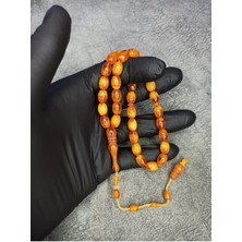 Mos Tesbih Usta Işi Üst Düzey Hareli Toz Kehribar Tesbih