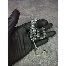 Mos Tesbih Şeffaf Cam Doğal Taş Tesbih